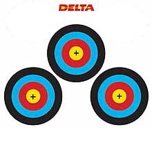 Delta Three Spot Vegas Face Paper Target - 40 cm 4-Color for Archery Shooters and Hunters