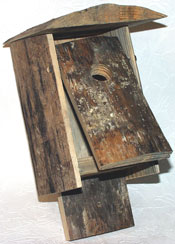 Rustic Bird Houses- Wren Nest Box Open